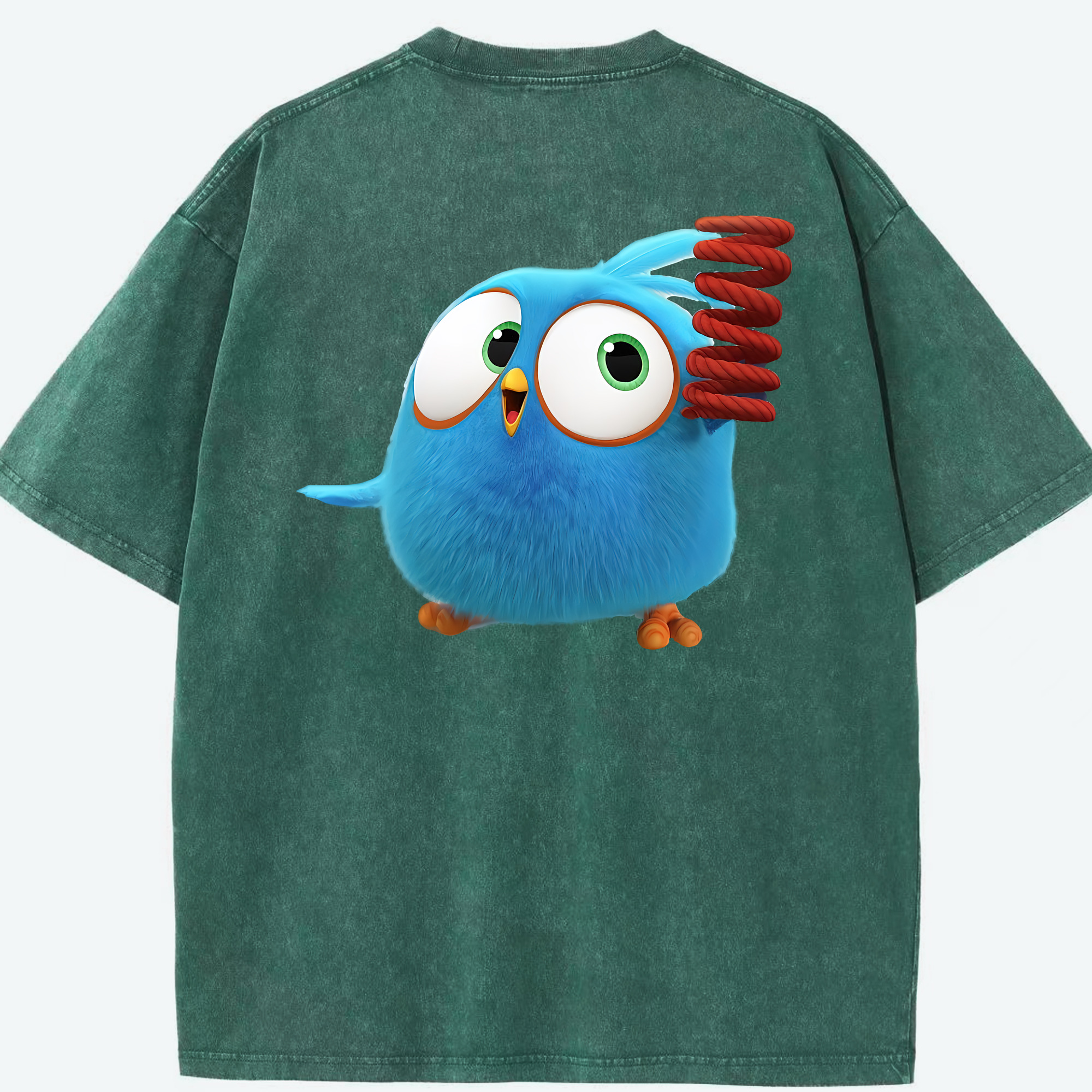 （画像用） Angry Birds アングリーバード 綿100% ヴィンテージ風 半袖Tシャツ（背面プリント）
